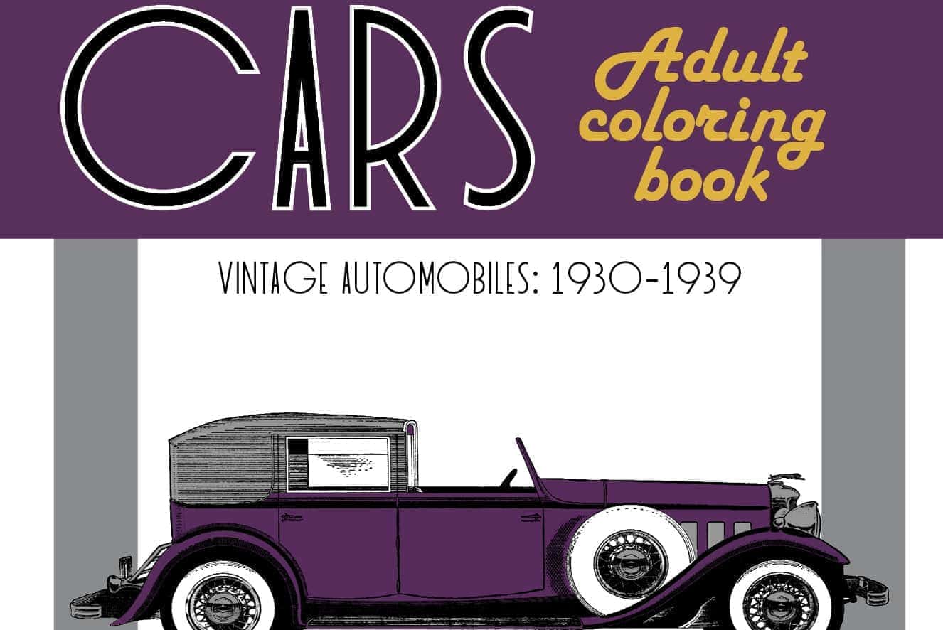 Classic cars adult coloring book vintage s automobiles