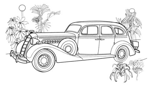 Vintage car coloring page free printable coloring pages