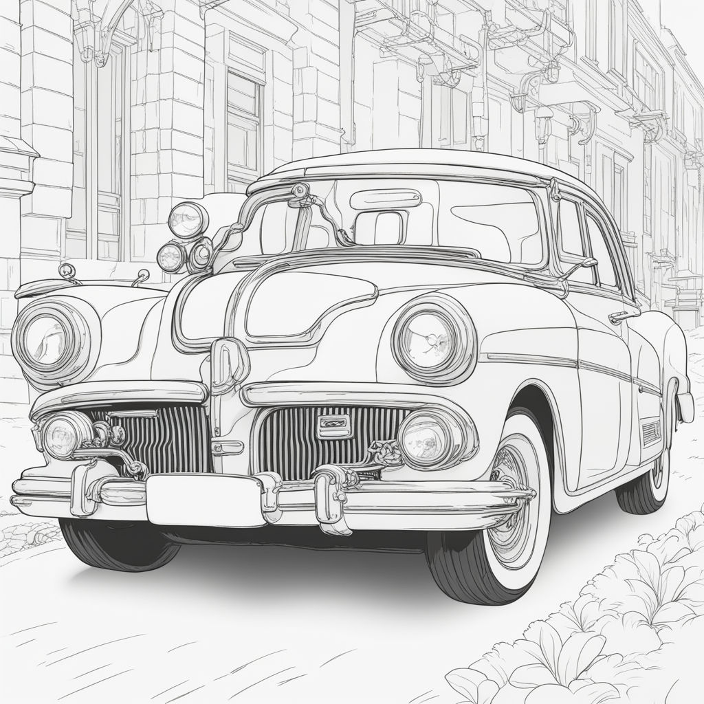 Coloring page with dodge charger car