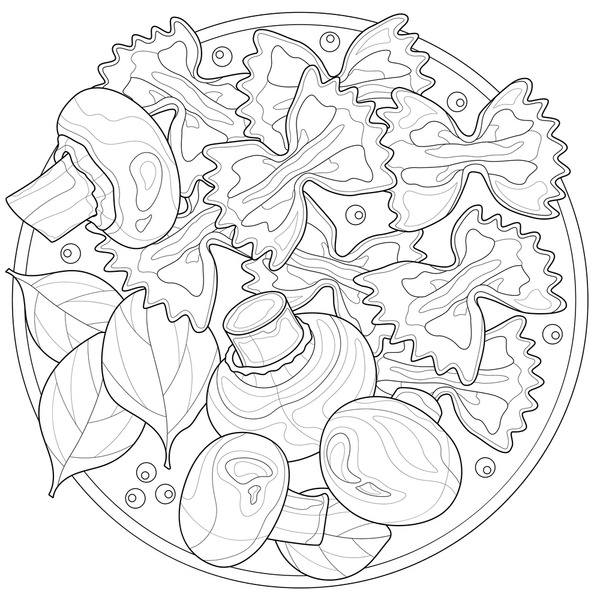 Thousand coloring book pasta royalty