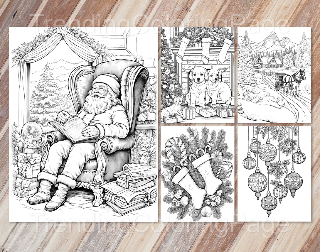 Vintage christmas coloring pages