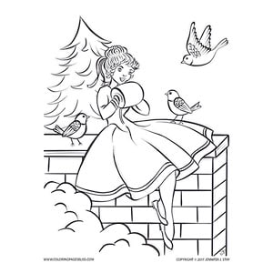 Charming girl with birds