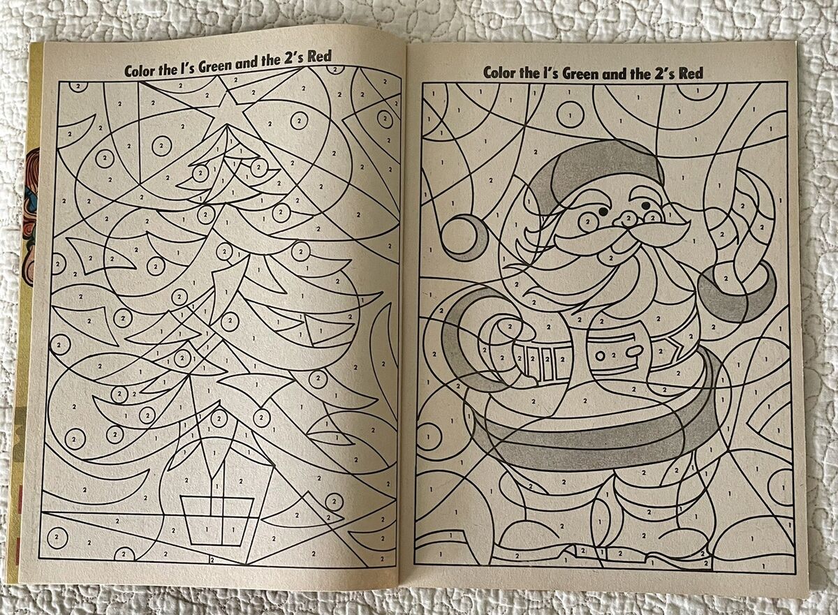 Unused vintage christmas santa coloring book nos nostalgia fun learn nupaco
