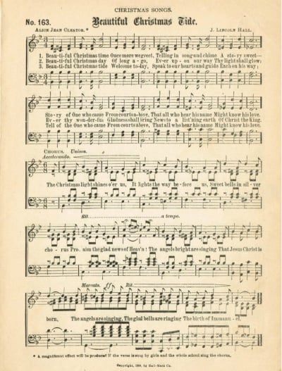 Vintage christmas sheet music to print