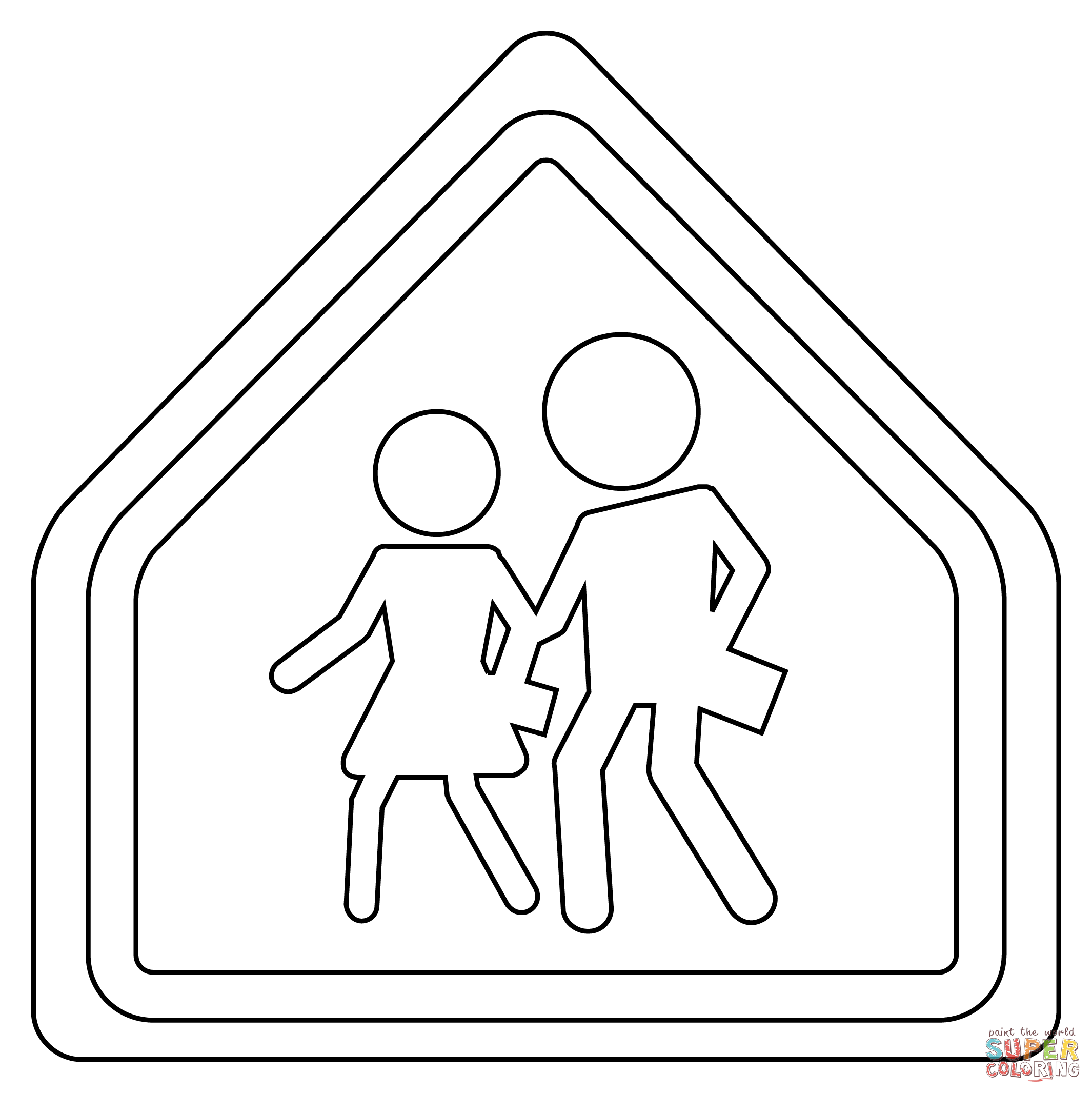 Children crossing coloring page free printable coloring pages