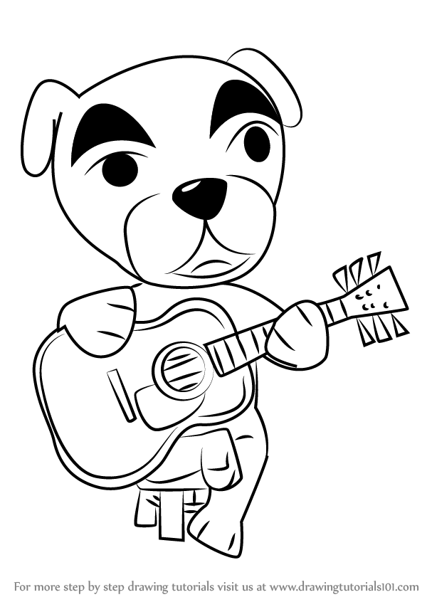 Step by step how to draw totakeke kk slider from animal crossing drawingtutorials animal crossing coloring pages anime mermaid