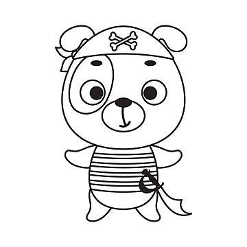 Pirate dog coloring page for preschoolersvector illustration children saber boy vector children saber boy png and vector with transparent background for free download