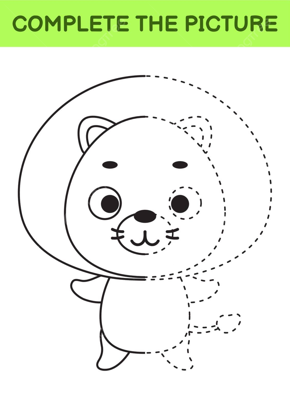 Cute lion coloring page with handwriting and drawing practice vector worksheet quiz game png and vector with transparent background for free download