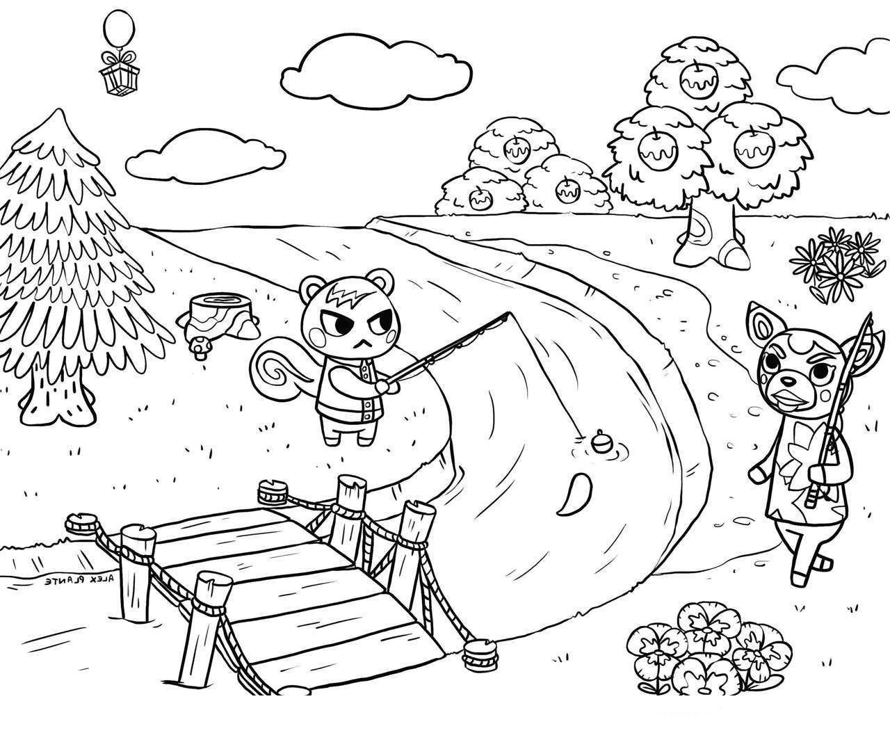 Animal crossing coloring pages