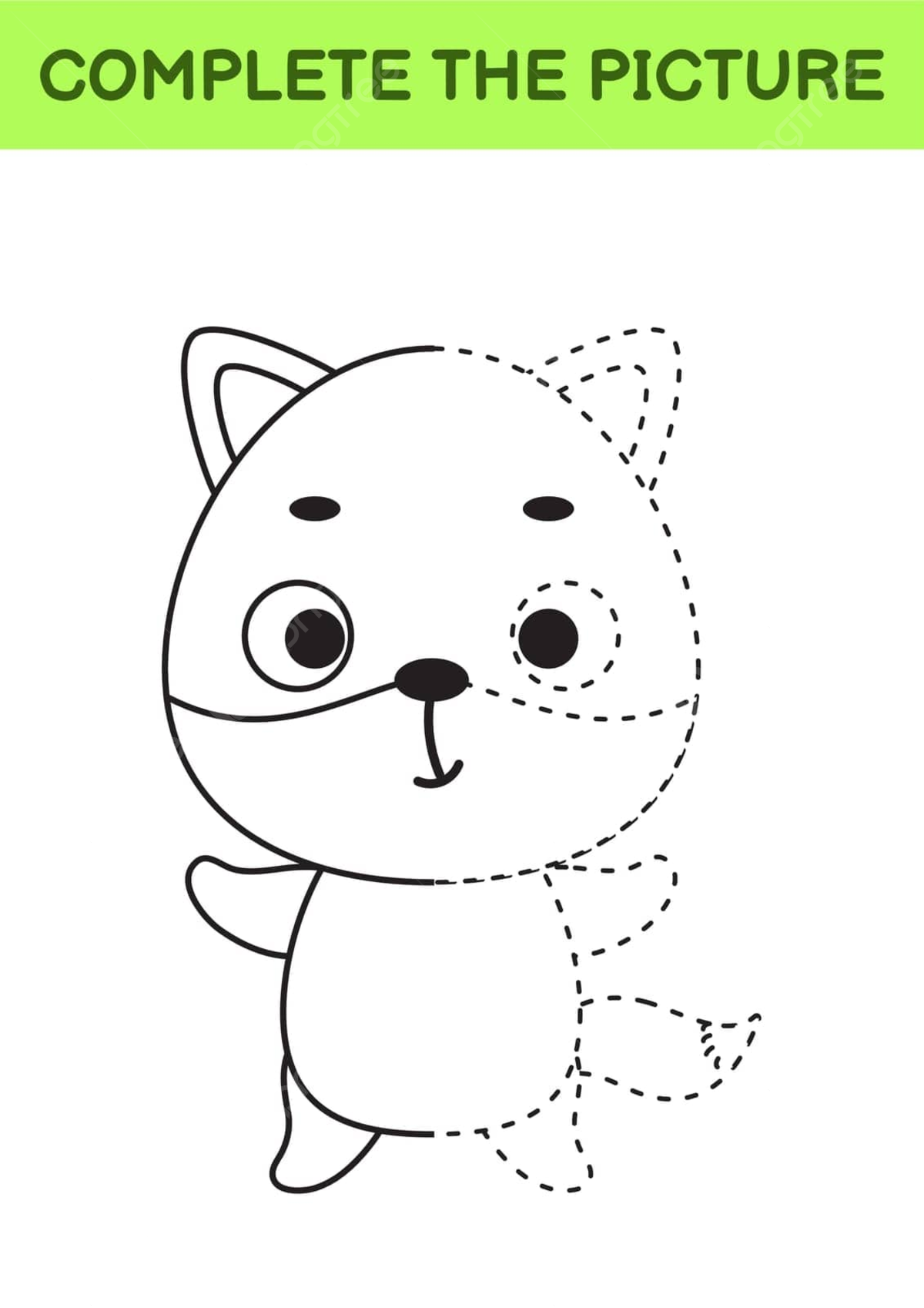 Cute fox coloring worksheet with developmental benefits preschool paint page vector preschool paint page png and vector with transparent background for free download