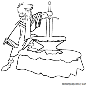 Sword in the stone coloring pages printable for free download
