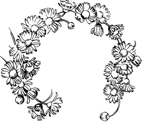 Vintage daisy chain coloring page free printable coloring pages