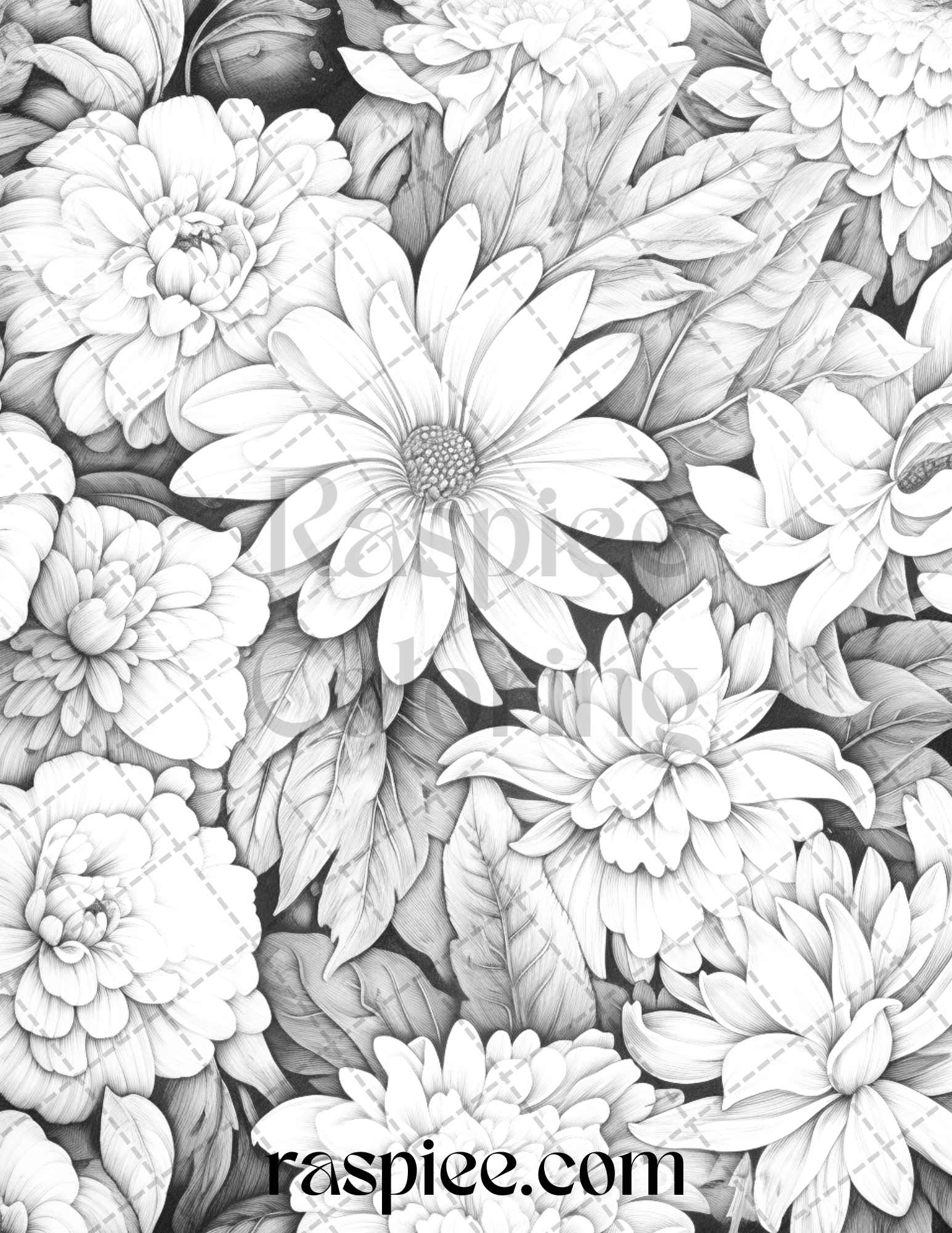 Vintage floral patterns grayscale coloring pages printable for adul â coloring
