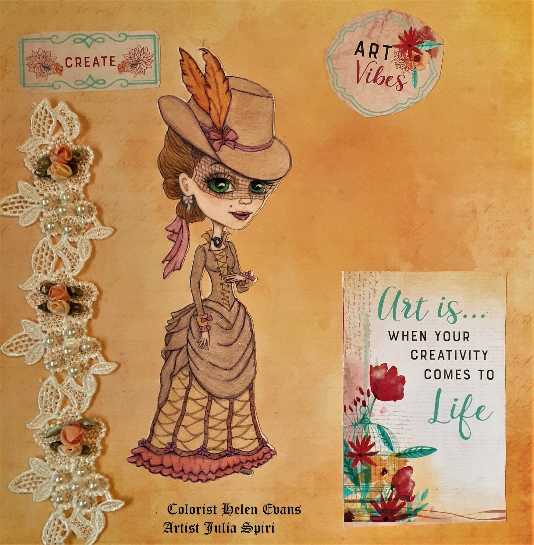Victorian coloring page digital stamp dig vintage girl old dress â the art of julia spiri