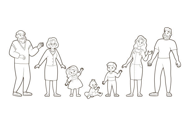 Family coloring stock illustrations royalty