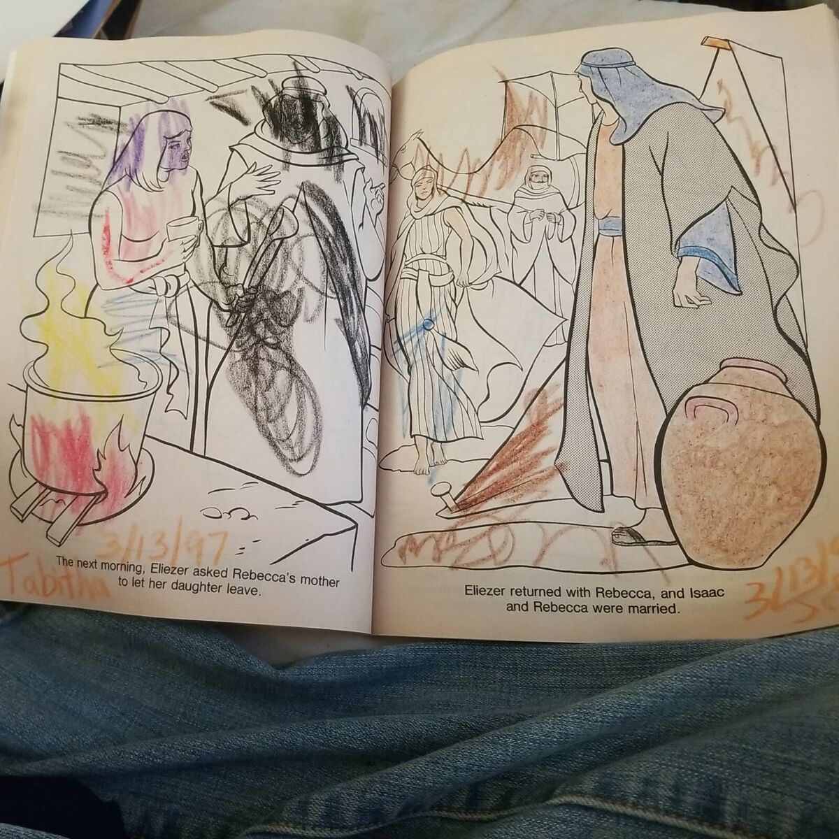 Vintage the bible coloring book pictures old and new testament