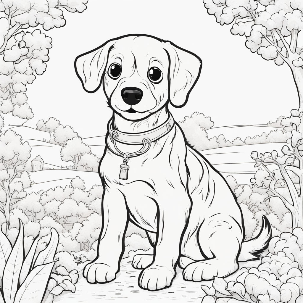 Year old girl in the woods with white hair portrait coloring page grayscale creative