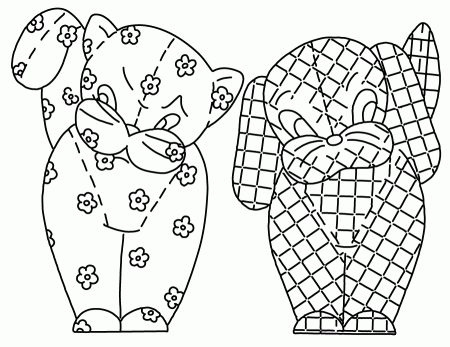 Vintage kitschy animals free embroidery pattern