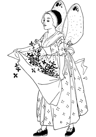 Vintage fairy coloring page free printable coloring pages