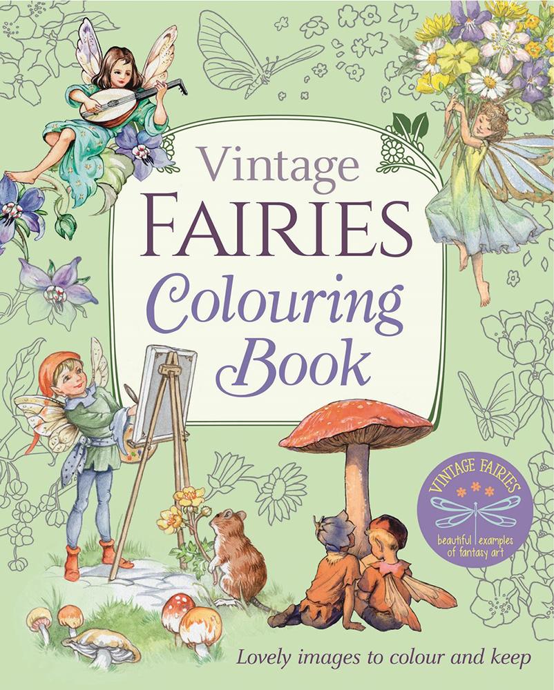 Vintage fairies colouring book