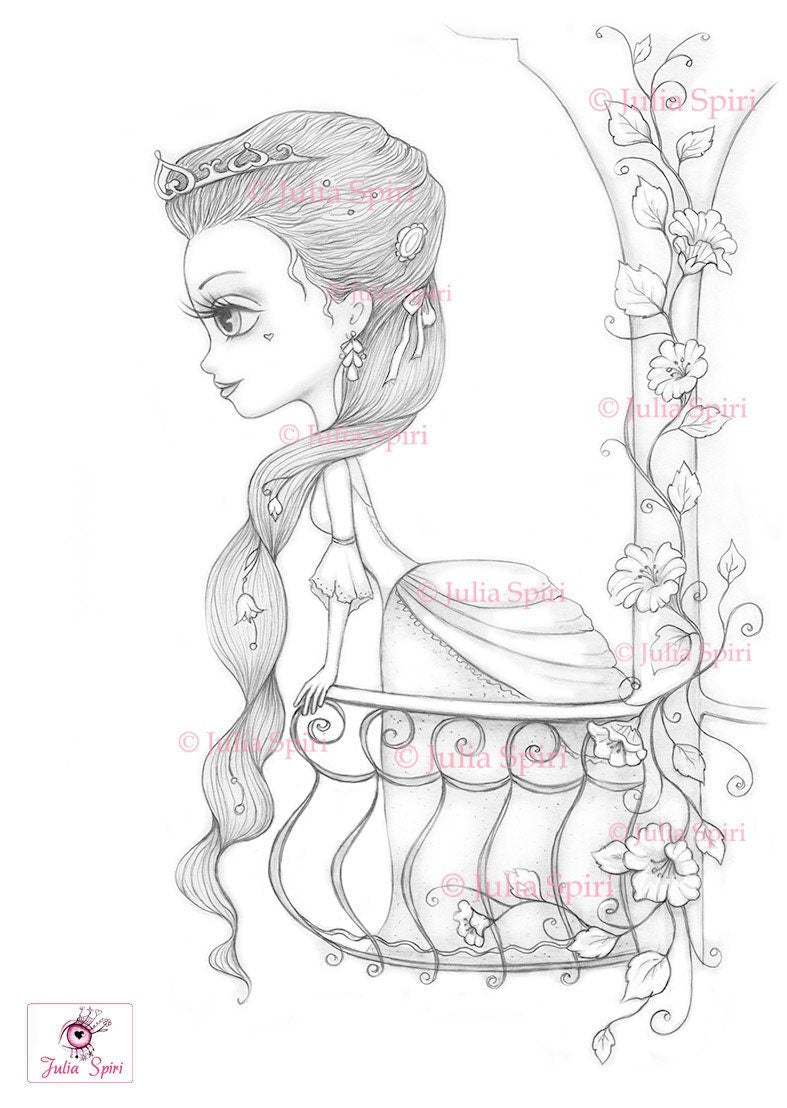 Princess coloring page digital stamp dig vintage girl old dress r â the art of julia spiri