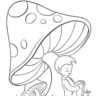 Mushroom coloring pages vintage