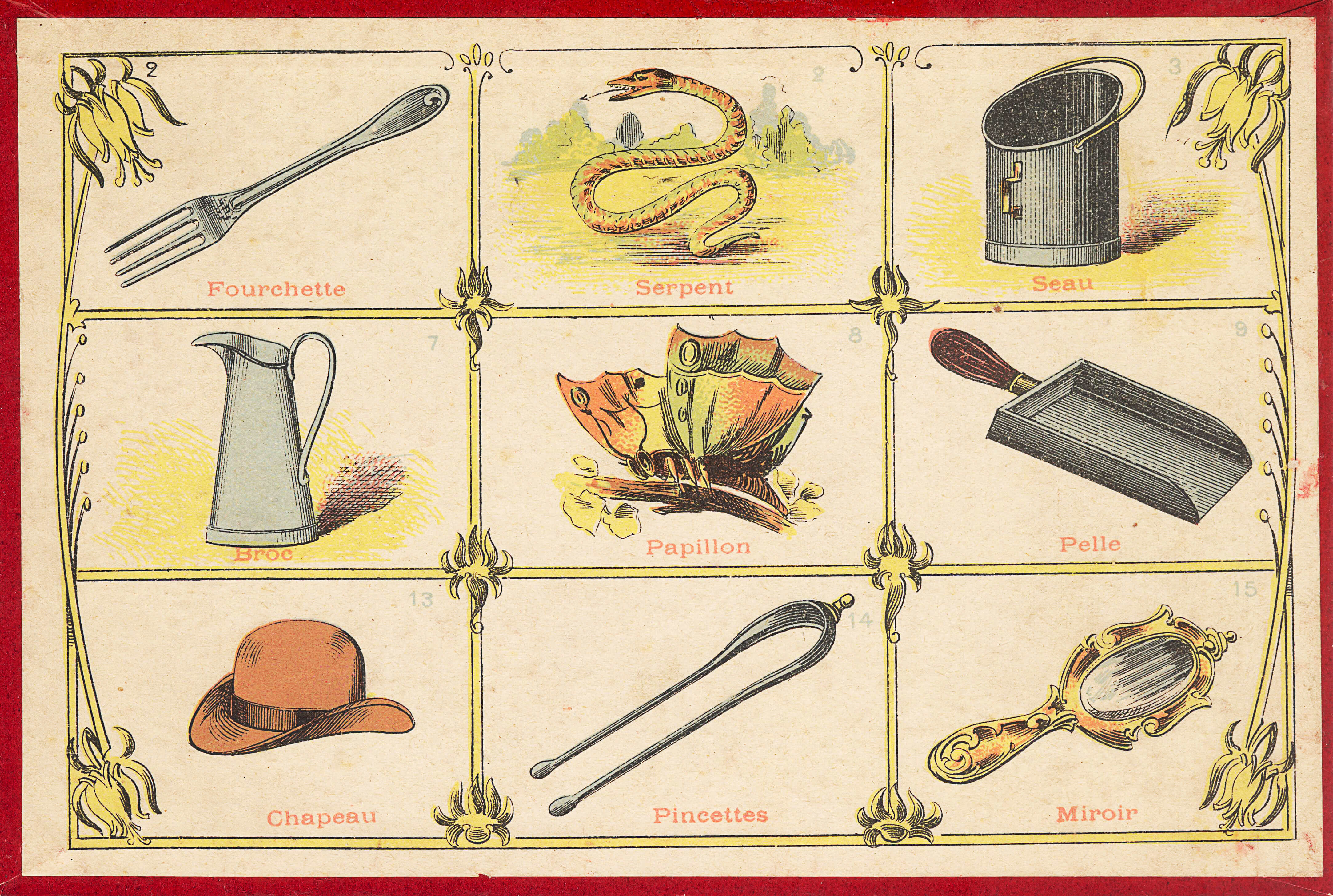 Vintage flashcards french free printable papercraft templates