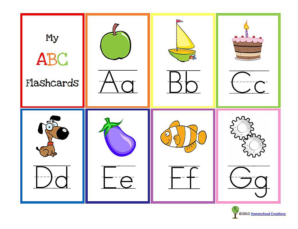 Sets of free printable alphabet flashcards