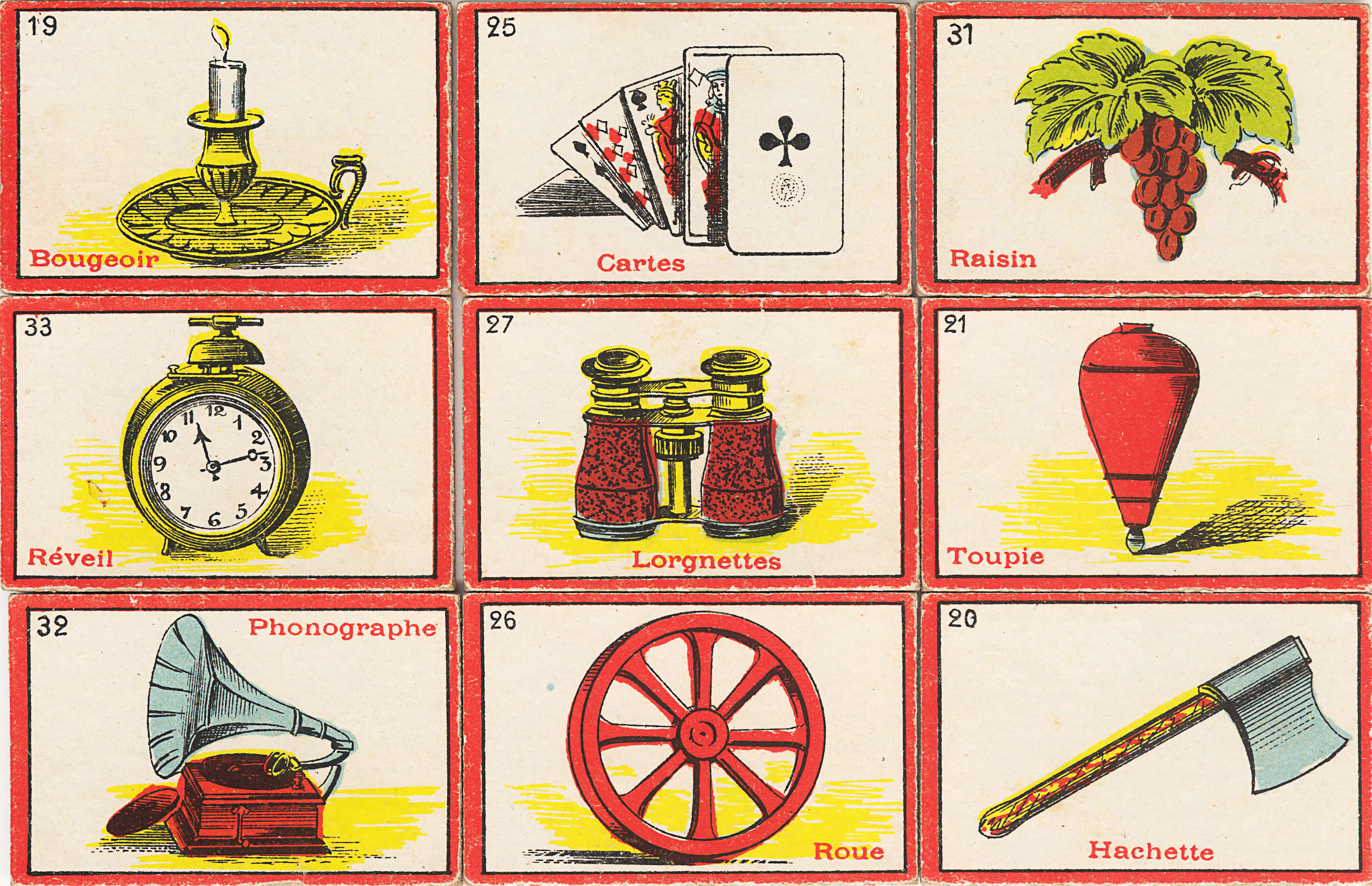 Vintage flashcards french free printable papercraft templates