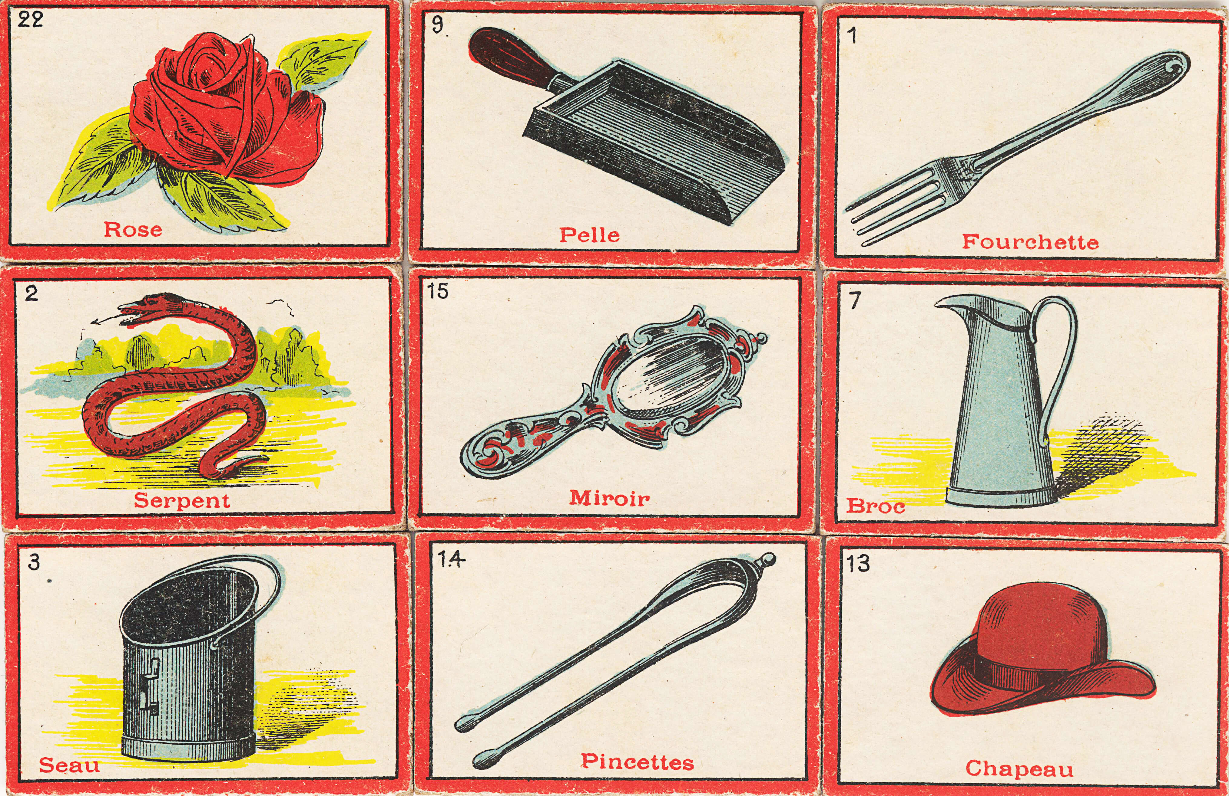 Vintage flashcards french free printable papercraft templates