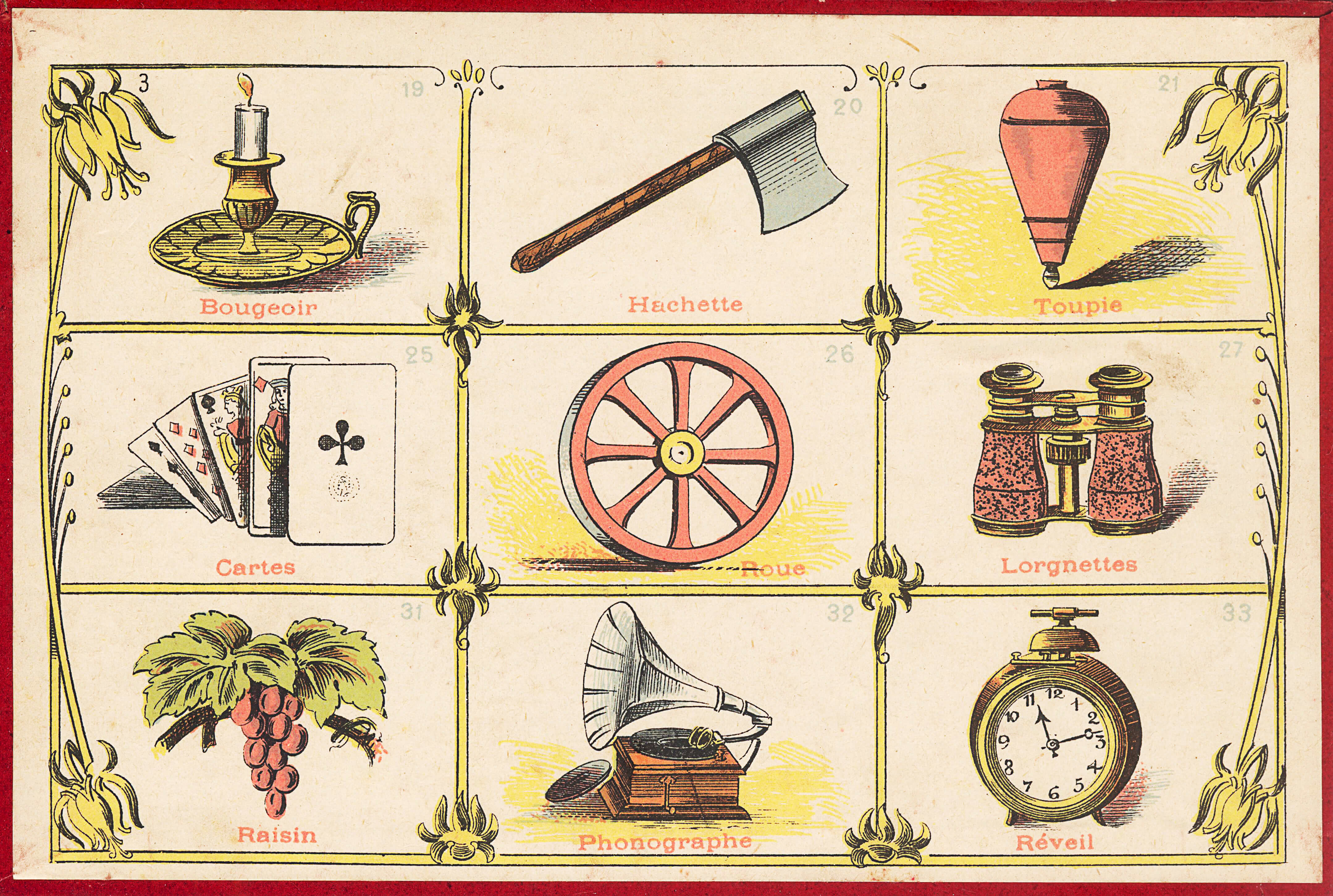 Vintage flashcards french free printable papercraft templates