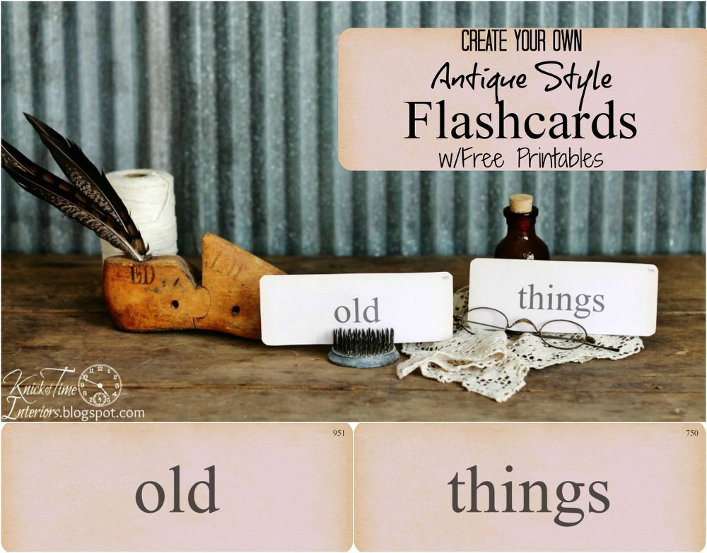 Create your own printable cards vintage flash flashcards