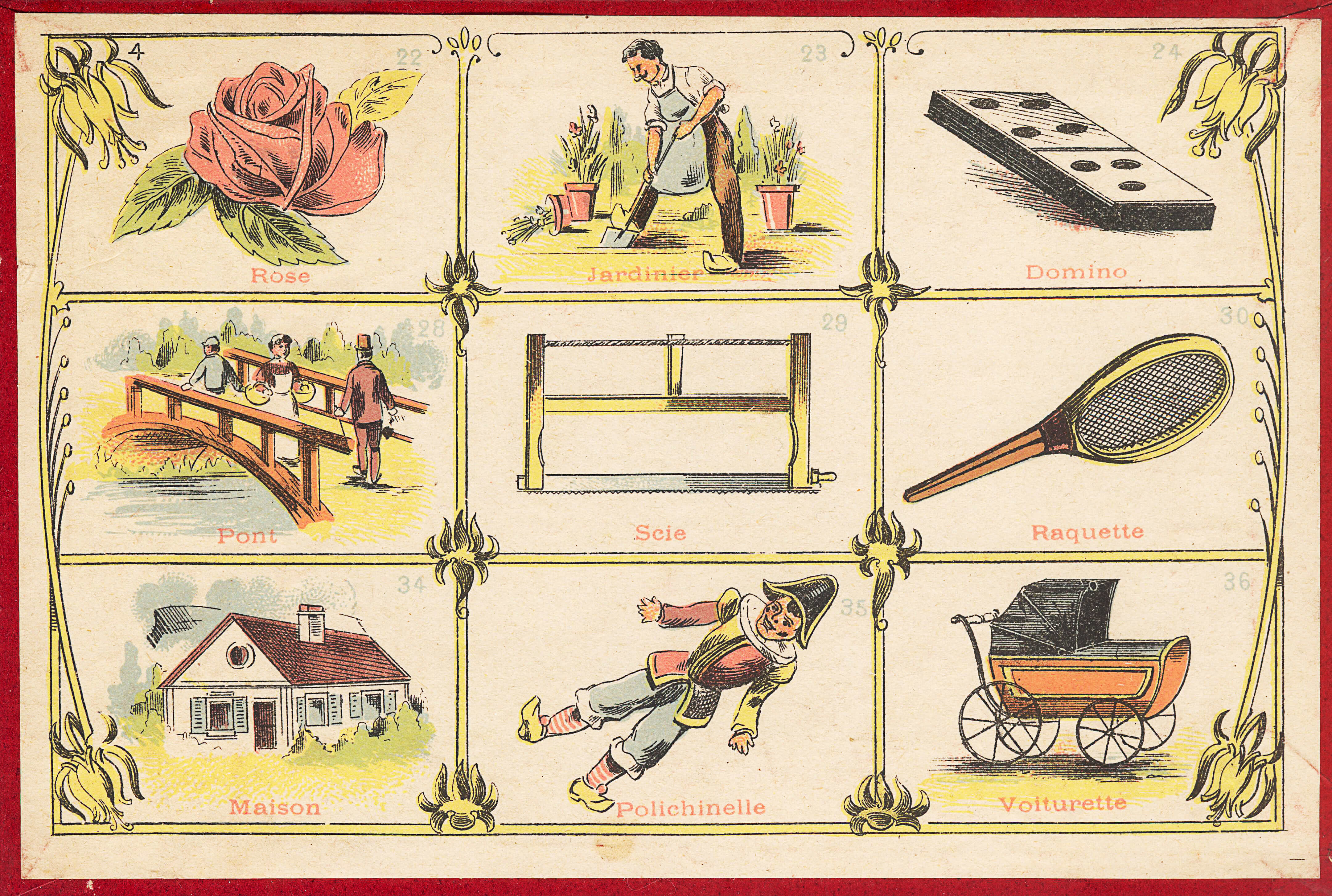 Vintage flashcards french free printable papercraft templates