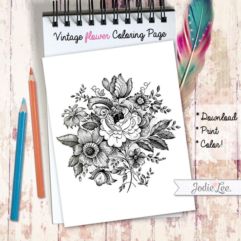 Printable flower coloring page