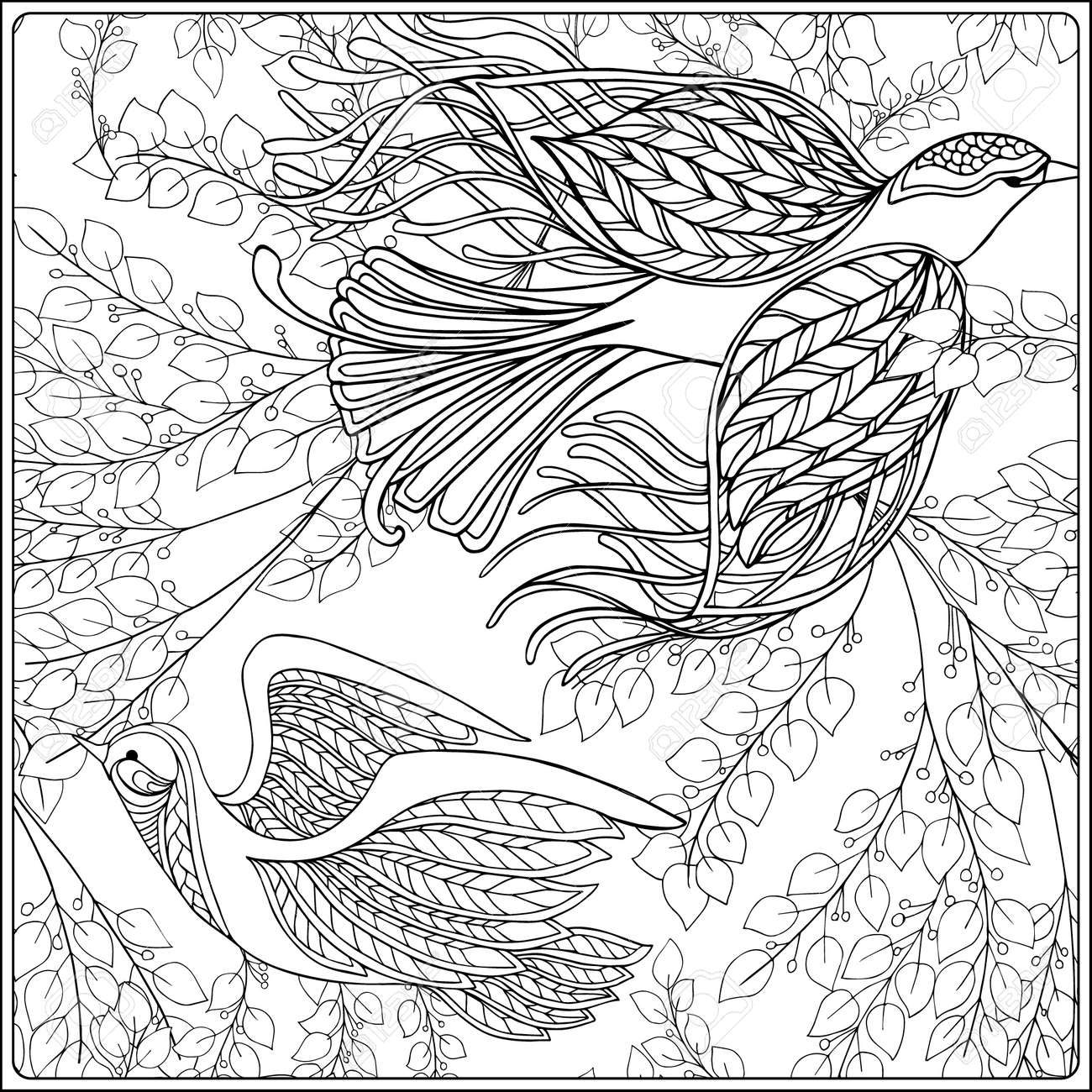 Vintage floral pattern outline drawing coloring book for adult and older children in vintage style coloring page vector illustration royalty free svg cliparts vectors and stock illustration image