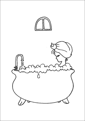 Bubble bath in old tub coloring page coloring pages outline pictures dragon horse
