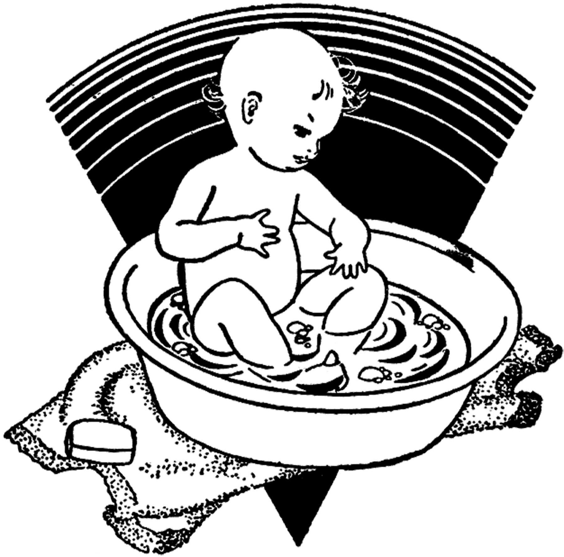 Vintage bathtub images and bath time clipart