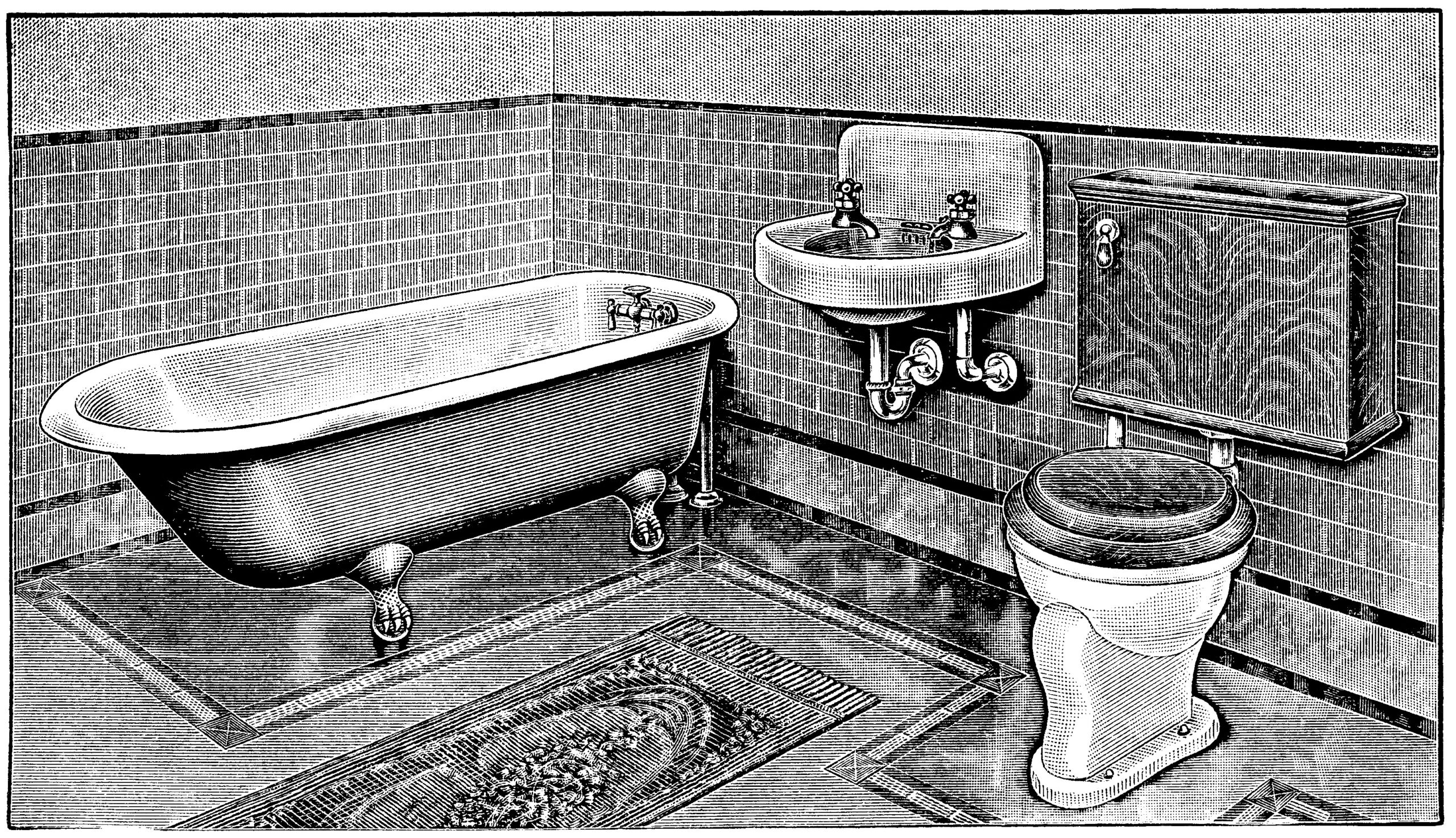 Vintage bathroom clip art