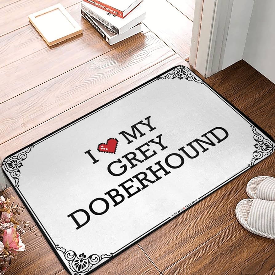 Abipuir funny sogns i love my grey doberhound doormat farmhouse bath rug vintage decor color colour size xcm home kitchen