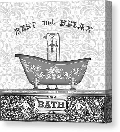 Claw foot tub canvas prints wall art for sale