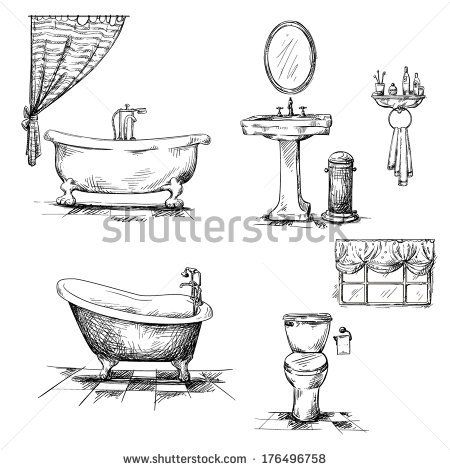Clawfoot tub drawing