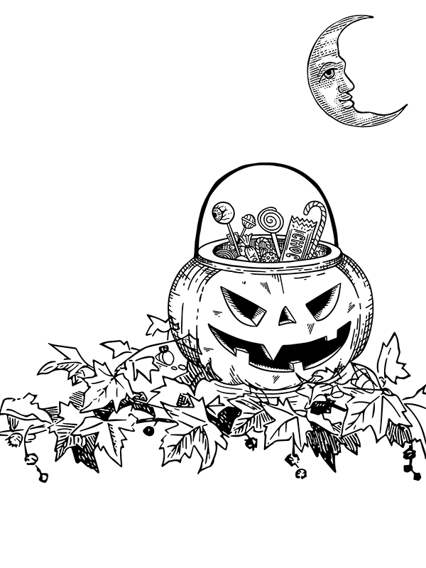 Vintage halloween coloring pages printable for free download