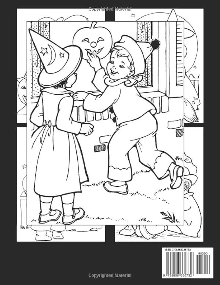Vintage halloween coloring book cute kids coloring pages with retro spooky halloween illustrations special gift for kids teens and adults fun relaxation ashley gentry books