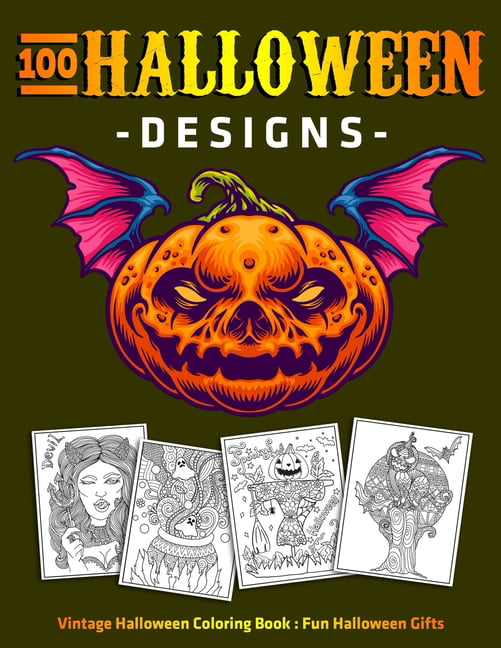 Halloween designs vintage halloween coloring book fun halloween gifts paperback