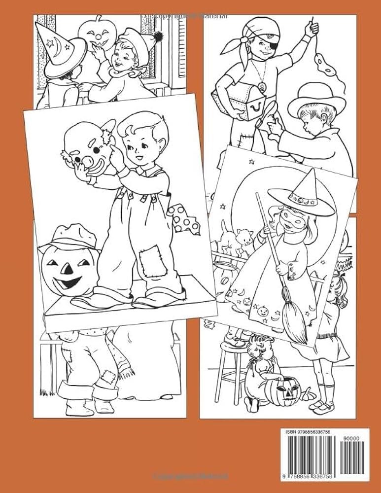 Vintage halloween coloring book capture the essence of childhood with nostalgic halloween coloring pages and cute kids illustrations for adults anxiety relieving ismail michael books