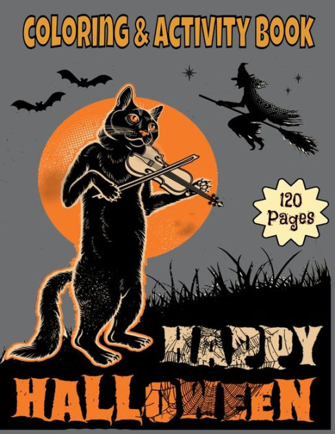 Coloring activity book happy halloween vintage coloring pages x drawing doodling or sketching gift forvintage coloring pages x drawing doodling or sketching gift for kids