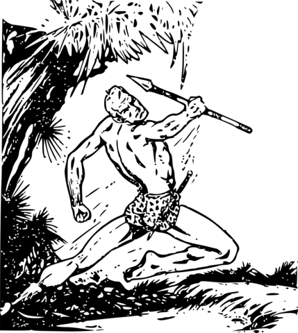 Vintage jungle man coloring page free printable coloring pages