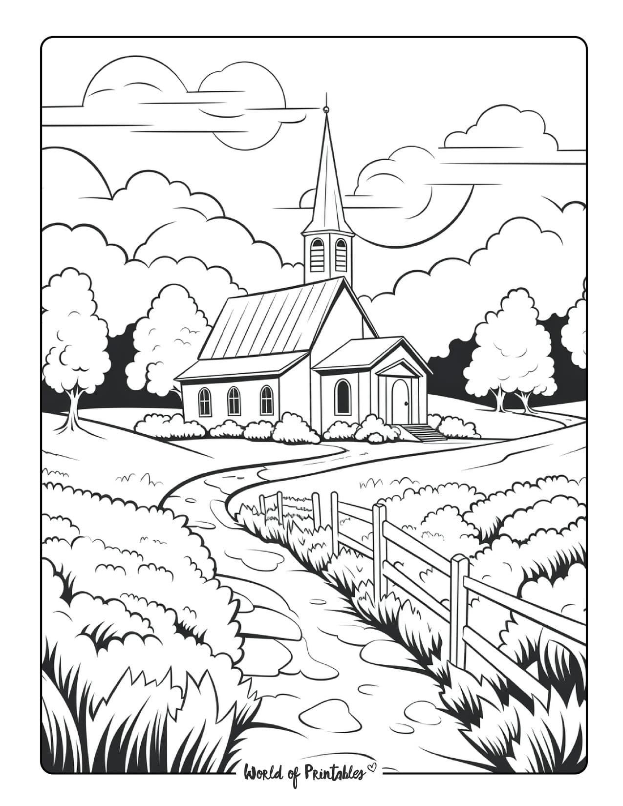 Landscape coloring pages