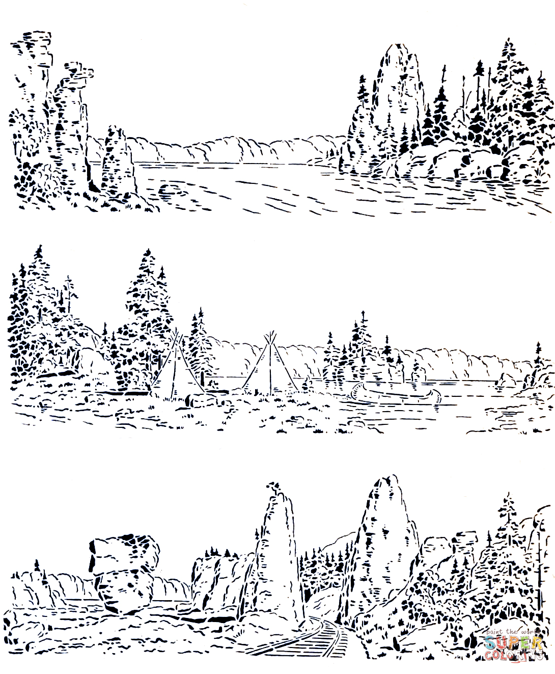 Vintage outdoor landscapes coloring page free printable coloring pages