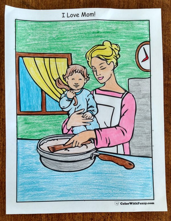 Mothers day coloring pages â printable digital pdf downloads